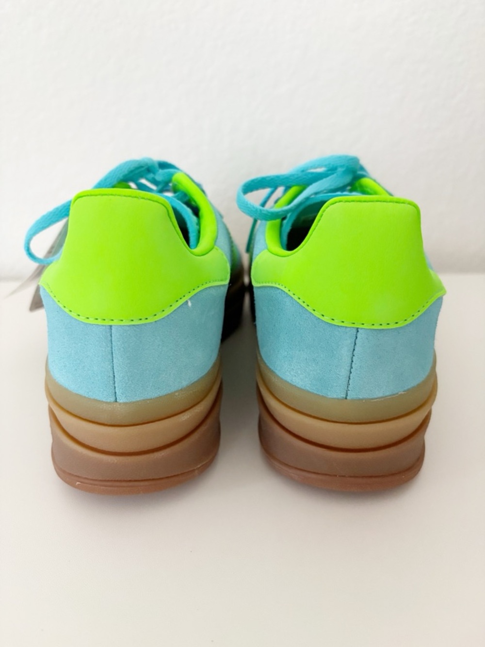 *NEW* Adidas Womens Gazelle Platform Bold Blue Glow Solar Green Bright Blue NWT - Picture 12 of 15